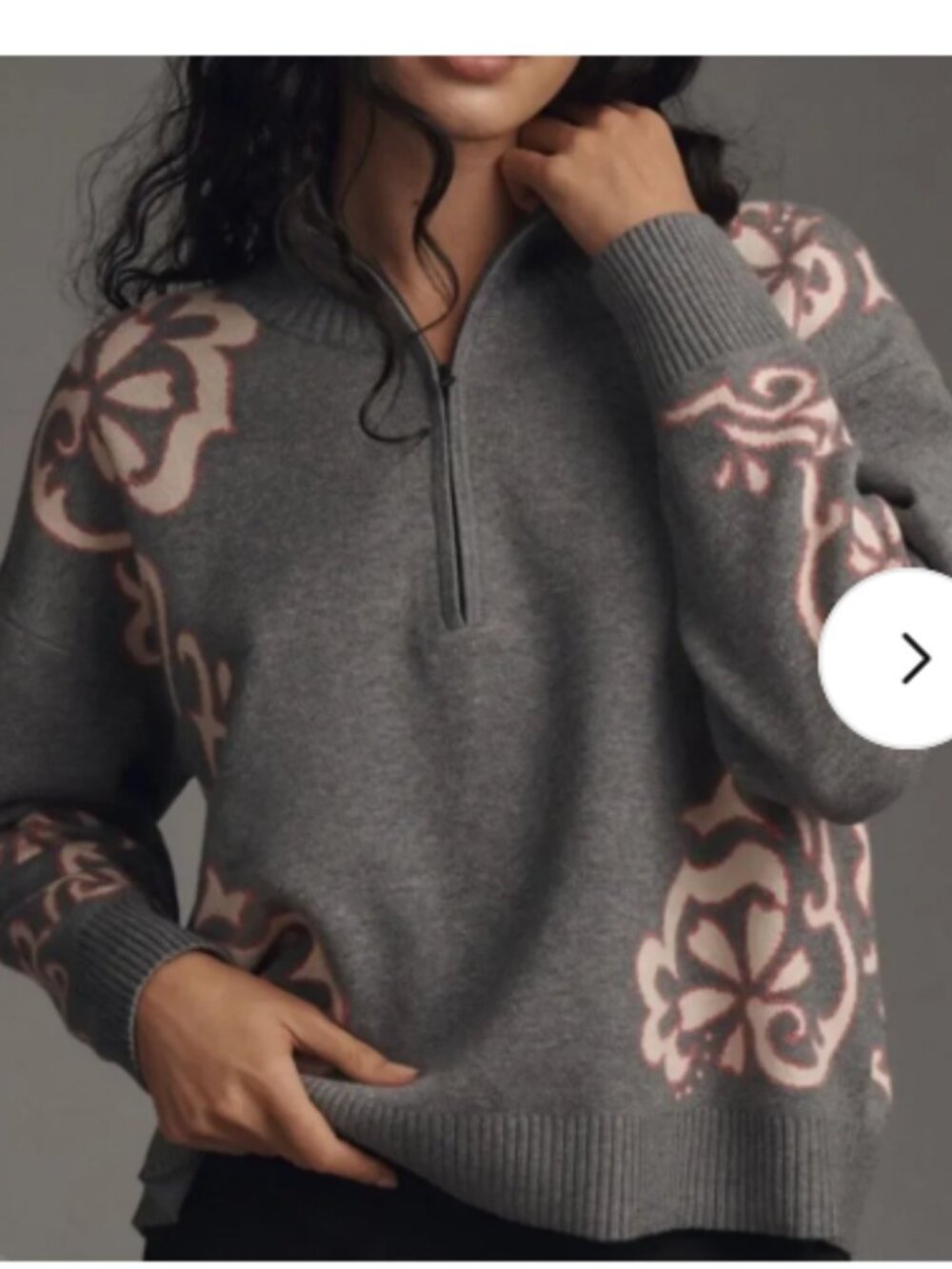 Maeve The Montana Mock-Neck Half-Zip Sweater size Medium